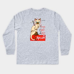 Monster Hunter World cat Kids Long Sleeve T-Shirt